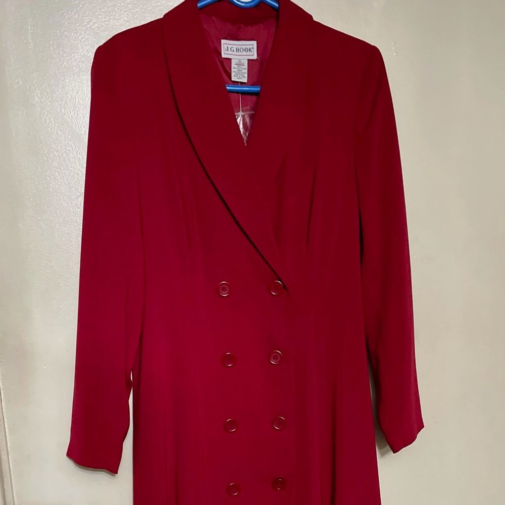 Red DoubleBreasted Coat Dress